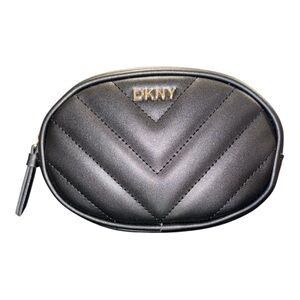 DKNY Quilted Black Faux Leather Pouch/Belt Bag. Belt not included. WLT3